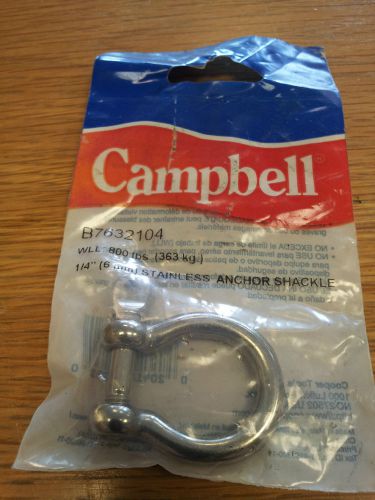 2 Campbell B7632104  1/4 ” 800 LB Stainless Anchor Shackle