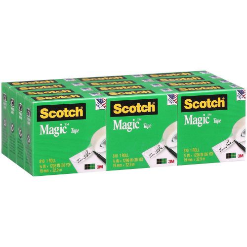 Scotch - 810 Magic Tape, 3/4&#034; x 1,296&#034; - 12 Rolls