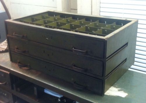Vintage Industrial Parts Cabinet 3 Drawer Green Unmarked Unknown Make