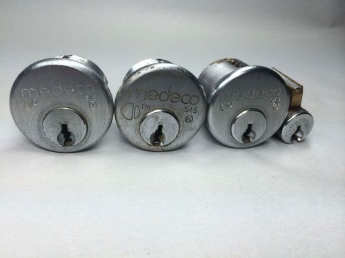 Medeco 3 Mortise Cylinders and 1 Key in Knob  26D No PINS or KEYS - Locksmith