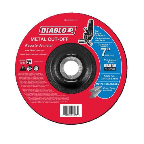 Diablo 7&#034;x1/16&#034;x7/8&#034; Mtl Cutoff Disc