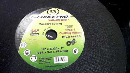 Pack of 5 14&#034; x 5/32&#034; x 1&#034; Cut-Off Wheels for Masonry :New in Box