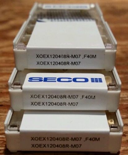 Seco xoex120408r-m07 f40m (10pcs.) end mill inserts. ** new factory sealed ** for sale