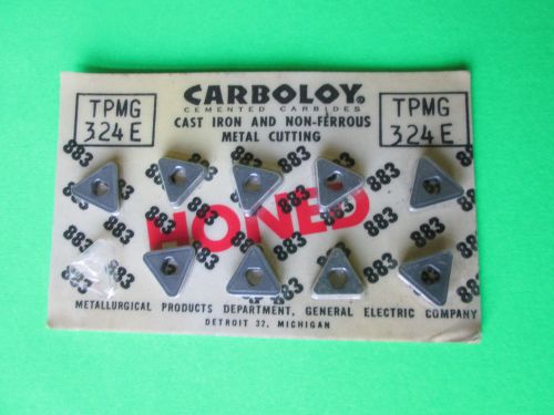 CARBIDE INSERTS 9 PIECES CARBOLOY TPMG-324E 883 - MADE IN USA