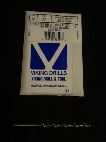 #20 Jobber Length Cobalt Drill Bit-Viking Drill&amp;Tool  USA-NEW Sold by the each