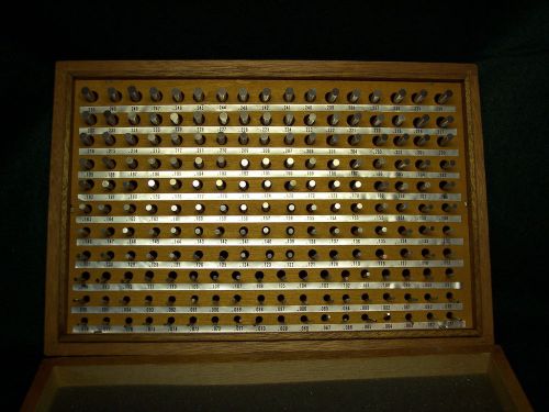 FOWLER PIN GAGE SET (.061-.250) MODEL 52-880-260 IN WOODEN STORAGE CASE