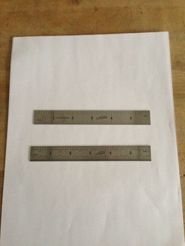 6&#034; Ruler 4R Graduations, 3/4&#034; Wide, 64ths, 32nds, 16ths, 8ths, Readings Lot of 2