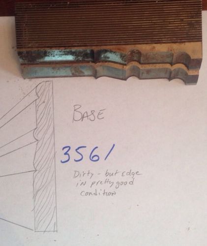 Lot 3561 Base Moulding Weinig / WKW Corrugated Knives Shaper Moulder