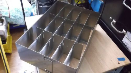 Stainless steel autoclave cryo rack tray with 15 cells 16.5 x 11.5 x 5.25&#034; for sale