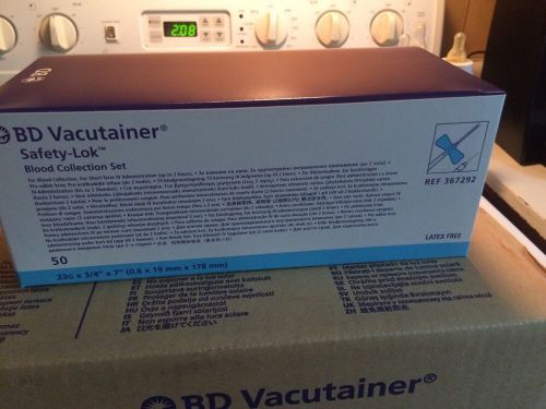 BD VACUTAINER SAFETY-LOK  23g X 3/4&#034; X 12&#034; REF:367283  One BOX OF 50