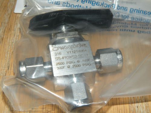 Box of 4 swagelok ss-41gxs2-sc11 3-way valves 1/8&#034; swagelok tube connections for sale