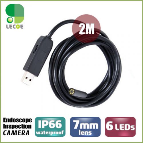Dia 7mm 2m USB Endoscope Inspection Camera 6LED IP66 Waterproof Mini PC Camera
