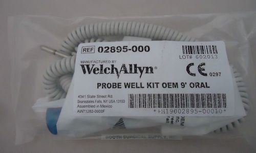Welch allyn #02895-000 probe well kit with 9&#039; oral probe--new in sealed pouch for sale