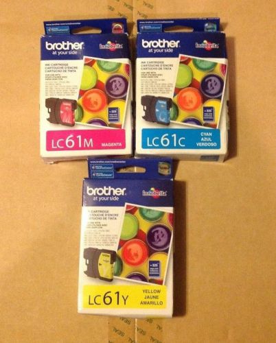 Genuine Brother LC61 CMY  Lot of 3    New Sealed