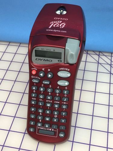 Dymo LetraTAG Handheld Label Printer - RED; Includes Manual and 3 Rolls of Tape
