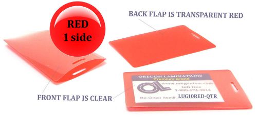 Red/clear luggage tag laminating pouches 2-1/2 x 4-1/4 qty 25 for sale