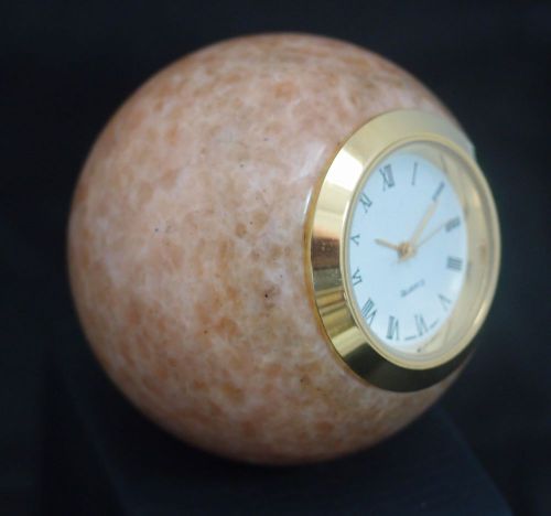 Sunstone Gemstone ball with office desk clock 50 MM 146 Gr