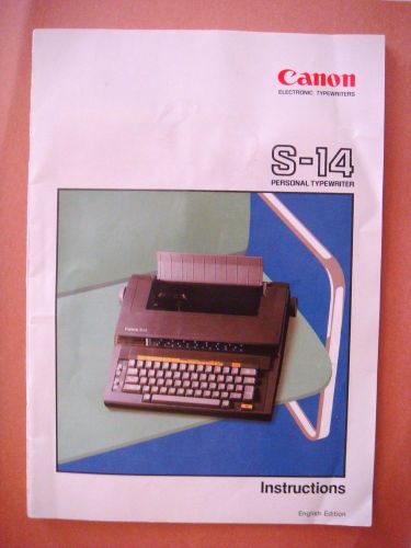 Canon S-14 Typewriter Original Instruction Manual