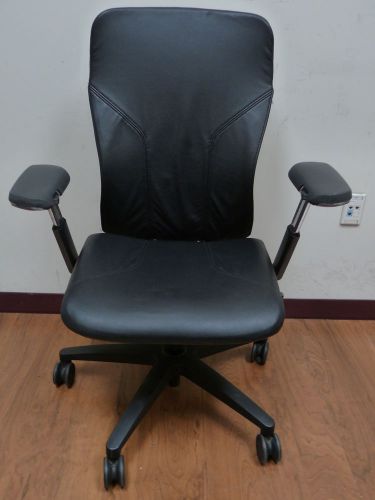 Allsteel &#034;ACUITY&#034; Black Pleather Seat &amp; w/Black Pleather Cover Over Mesh  #10588