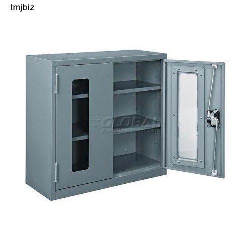 Clear View Cabinet Wall Storage Cabinet Assembled 30x12x30 Gray lockable Keyed