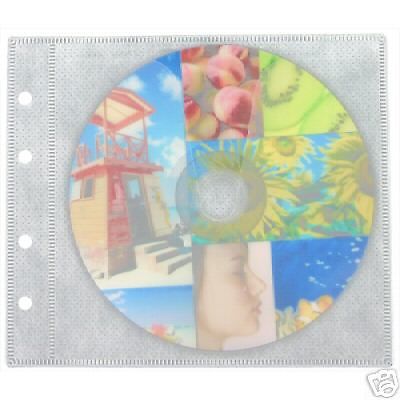 1000 White Double-side 2-Disc CD DVD Refill Plastic Sleeves Envelope Free Ship