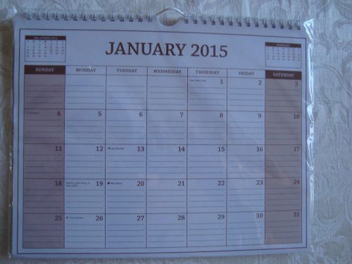 NEW RED 2015 HANGING 8 1/2 &#034; x 11&#034; WALL DESK MONTH AT A CALENDAR GLANCE  f