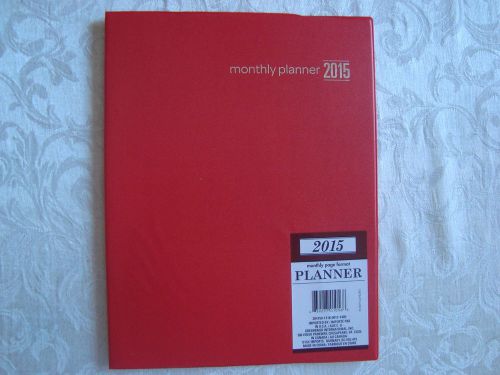 Large Red 2015 Monthly Planner Daily Appointment Book Meetings School Doctors  A