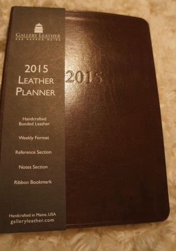 Gallery Leather Brown Bonded Leather 2015 Planner Calendar