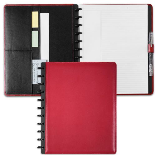 New, boxed! red ~ letter ~ levenger circa leather foldover notebook (w/paper) for sale