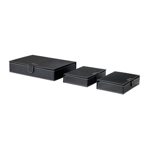 New Ikea RISSLA Box, set of 3, black