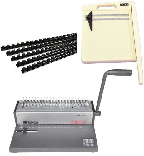 Metal Based 250 Sheets Cerlox Comb Binding Machine+Paper Cutter+Comb Package