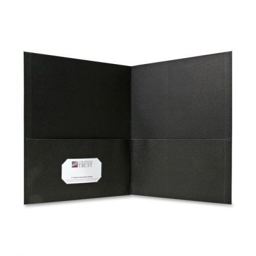 125 SPARCO Black Simulated Leather Double Pocket Portfolio Resume Folders 71435