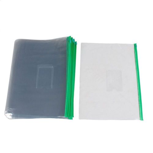 NEW 20 Pcs Green Clear Size A4 Paper Slider Ziplock Closure Folders Files Bags