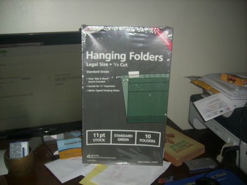 BRAND NEW Ampad 10 Ct. Green Legal Size Hanging Folders 11pt. Stock