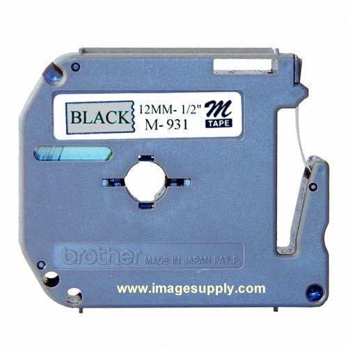 Brother M931 P-Touch Label Tape, PTouch 1/2&#034; Blk/Silver PT-65 PT-70 PT-90