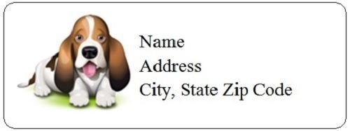 30 Personalized Cute Dog Return Address Labels Gift Favor Tags (dd39)