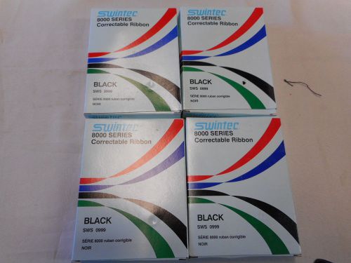Lot of 4 swintec correctable typewriter ribbons 8000 series - black - sws 0999 for sale
