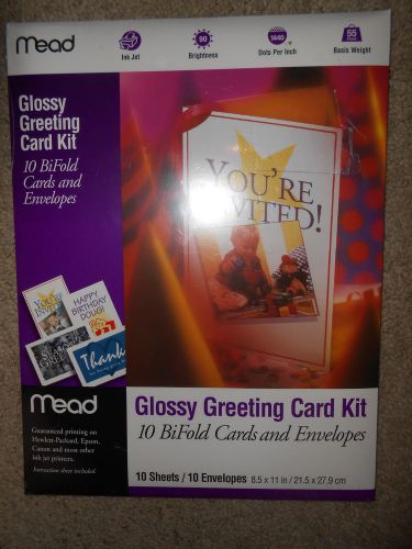 Mead Glossy Greeting bifold Card Kit w envelopes for crafts gifts set of 10