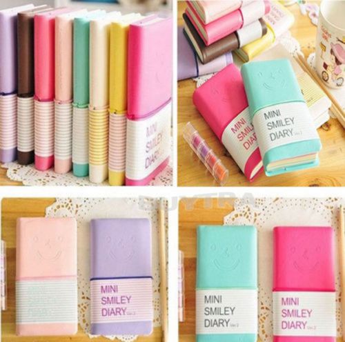 Diary Notebook Memo Cute Charming Portable Mini Smile Smiley Paper Note Book