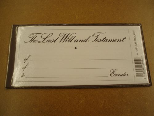 Last Will and Testament Formal Document - Brand New