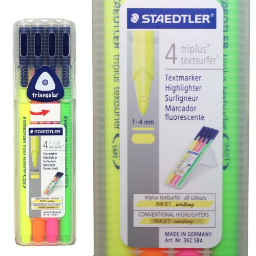 X4 staedtler triplus textsurfer 362 sb4  - assorted colours (pack of 4) for sale