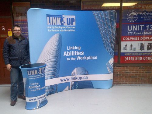 8&#039; Wide Tension Fabric TUBE System Pop Up Booth Display + FREE CUSTOM GRAPHICS