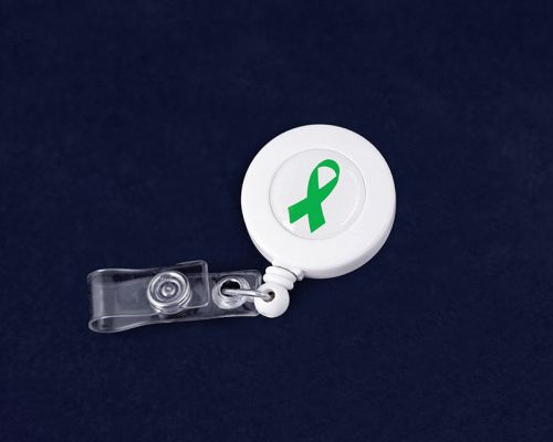 Retractable green ribbon badge holder (retail) for sale