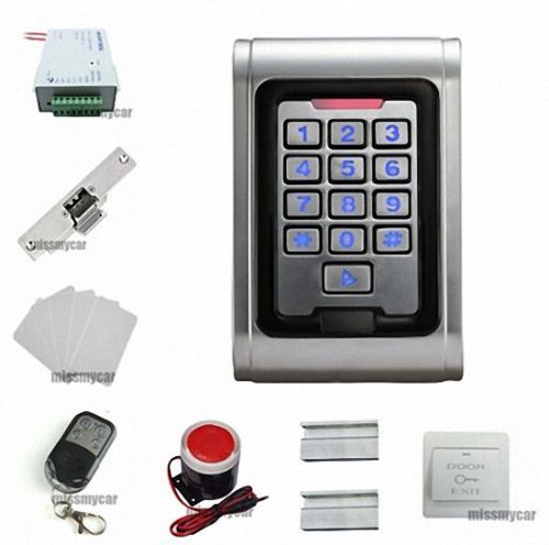 IP68 Waterproof RFID Door Access Control Kit +Strike Lock+5 ID Cards+Door Sensor