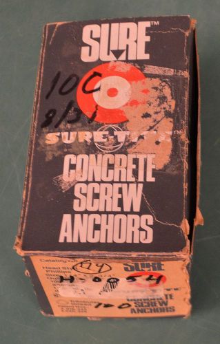 Box of 100 Sure-Tite Concrete Screw Anchors 1/4&#034; x 2 3/4&#034; Catalog No. 96508