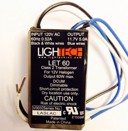 Electronic Transformer Lightech LET-60 110V&gt;12V 60W 10pc Lot 12V LET60