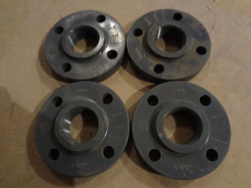 Lot of (4) nibco 1-1/2&#034; pipe sch 80 pvc pipe flange - threaded type for sale