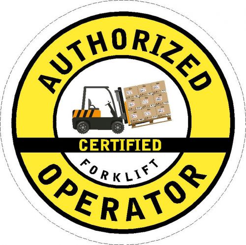 Forklift operator safety trained hard hat decal helmet sticker forklift tow moto for sale