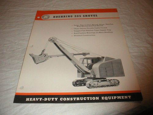 1946 koehring model 205 shovel crawler crane sales brochure for sale