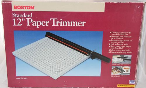Boston Standard 12&#034; Paper Trimmer. Wood Base #26912 Home Or Office Inch Metric